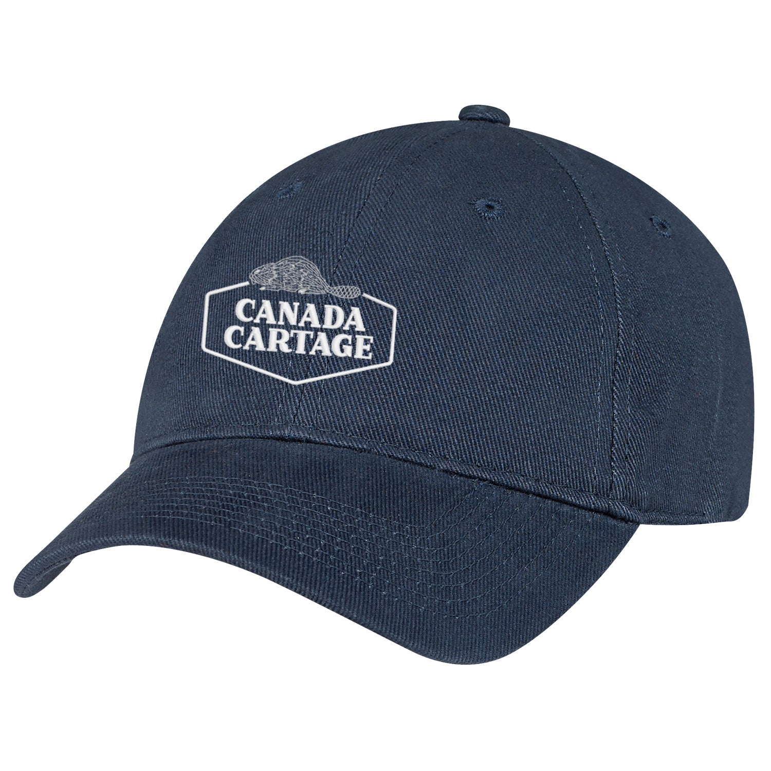 Casquette en coton sergé épais brossé - Bleu marine