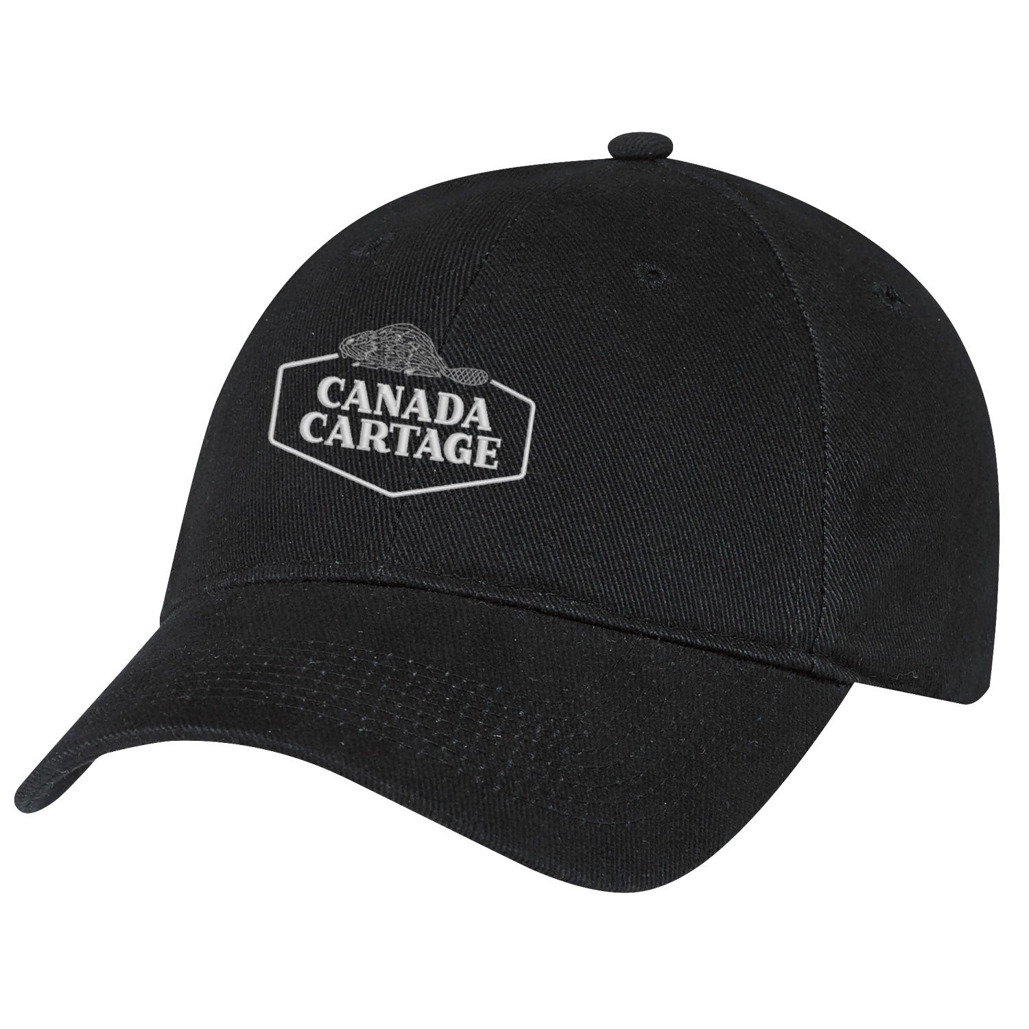 Casquette en coton sergé épais brossé - Noire